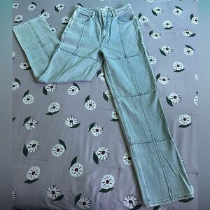 Stylish Light Blue Patchwork Jeans